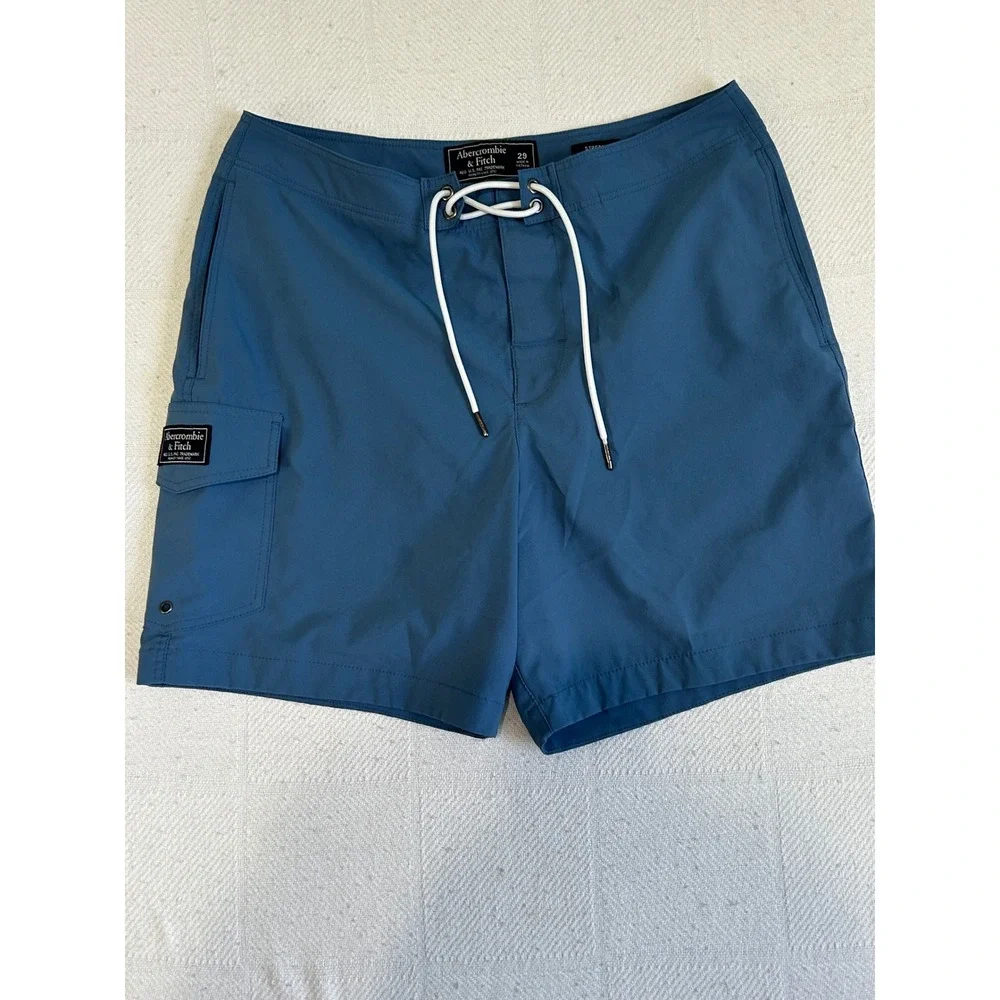 Abercrombie & Fitch Mens Blue Cargo Board Shorts classic qualitySize 29